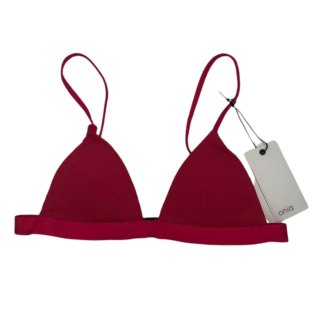 Onia Geometric Crochet Swim Top